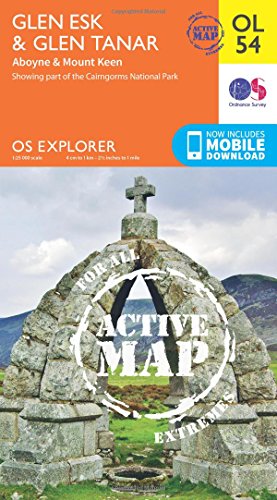 OS Explorer ACTIVE OL54 Glen Esk & Glen Tanar (OS Explorer Map)