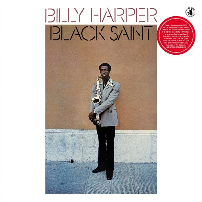 Billy Harper’s “Black Saint” vinyl album cover featuring a saxophonist.