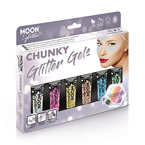 Moon Glitter Holographic Chunky Glitter Gel, Assor