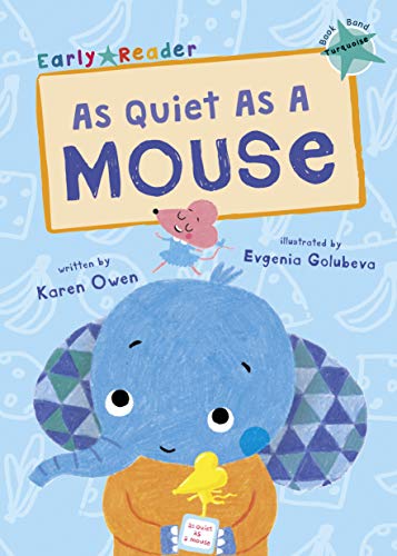 Book cover: elephant and mouse, turquoise band, early reader level.