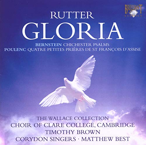 CD cover: "Gloria" by Rutter, featuring a white dove in blue sky.