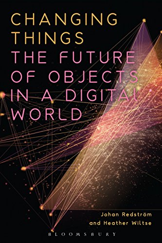 Book cover: "Changing Things" with abstract neon pink and gold network design.