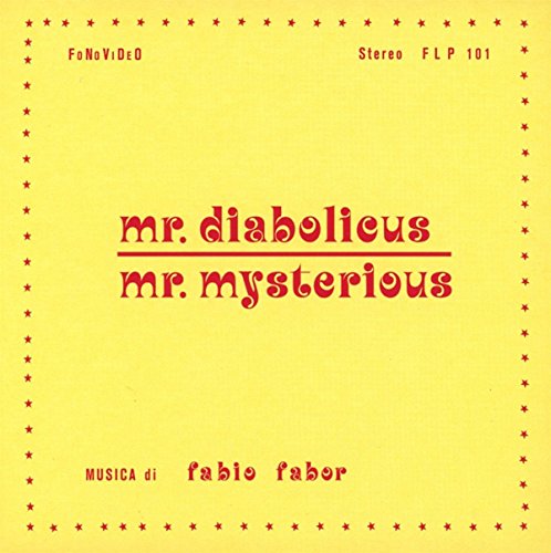 Yellow CD cover with red text: “Mr. Diabolicus Mr. Mysterious” and stars.
