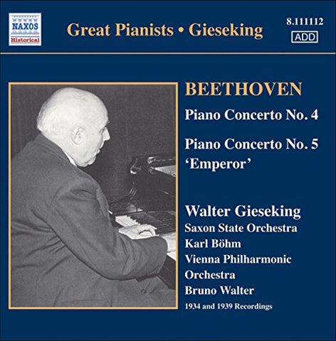 Gieseking:Vienna Po:Bohm - BEETHOVEN: Piano Concertos Nos. 4 and 5 [CD]