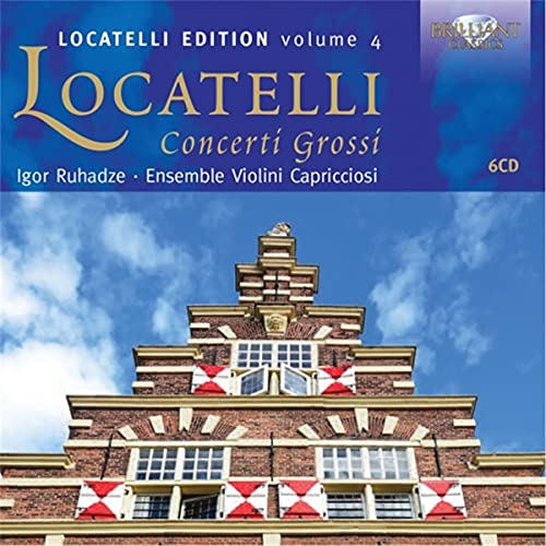 CD cover for Locatelli’s Concerti Grossi featuring a building with flags.