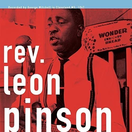 Red album cover featuring portrait of Rev. Leon Pinson with text.