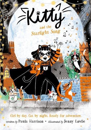 Colourful children's book cover featuring a cat and stars, likely with musical notes.