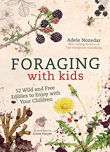 Book cover featuring botanical illustrations of blackberries, a dandelion, and a bee.