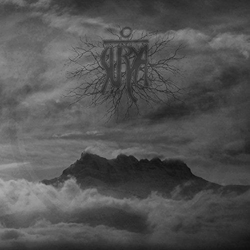 Dark album cover with mountain, clouds, and stylized "Surya" text.