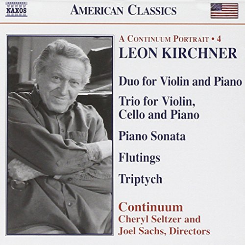 CD cover featuring portrait of composer Leon Kirchner with musical works listed.