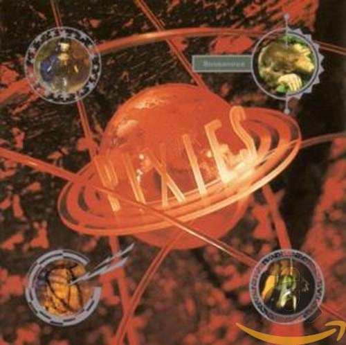 Pixies’ “Bossanova” album cover: orange planet with band name and four portraits.