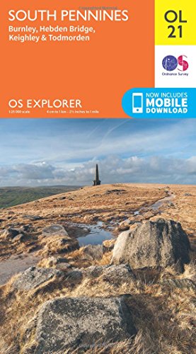 South Pennines Map | Burnley, Hebden Bridge, Keighley & Todmorden | Ordnance Survey | OS Explorer Map OL21 | England | Walks | Hiking | Maps | Adventure