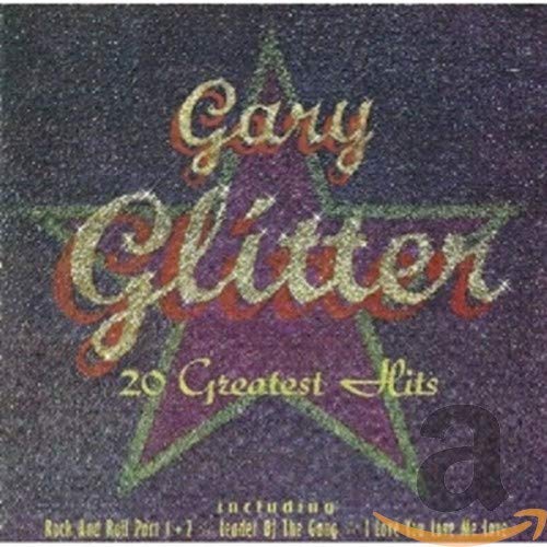 CD cover for Gary Glitter's "20 Greatest Hits" with a star design.