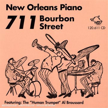 CD cover: sketch of New Orleans jazz band with trumpet and trombone.