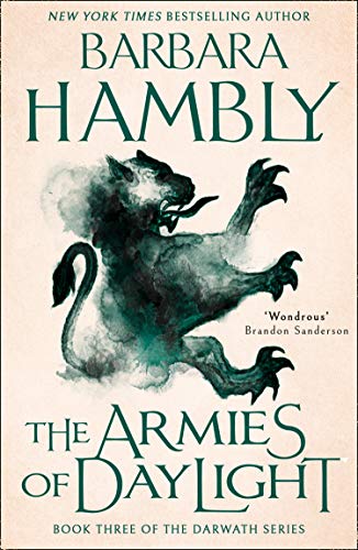 Book cover: "The Armies of Daylight" featuring a teal-colored, rearing lion.