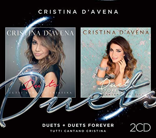 CD cover for Cristina D'Avena's "Duets Forever" with artist portraits.