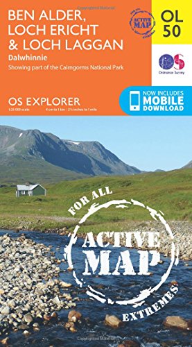 OS Explorer ACTIVE OL50 Ben Alder, Loch Ericht & Loch Laggan (OS Explorer Map)