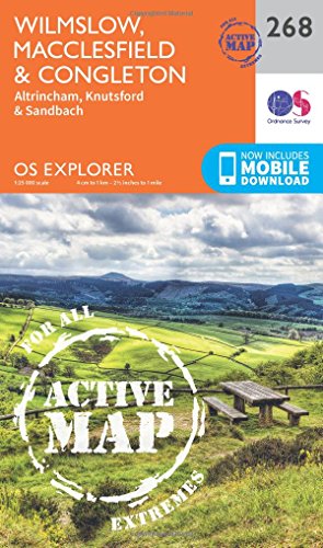 OS Explorer Map Active (268) Wilmslow, Macclesfield and Congleton (OS Explorer Active Map)
