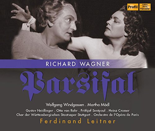 CD cover for Wagner's Parsifal featuring a black and white photo of two women.