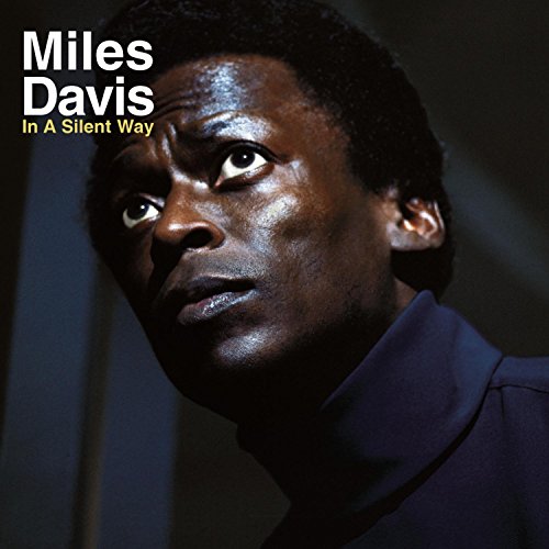 Close-up portrait of Miles Davis, album cover for "In A Silent Way".