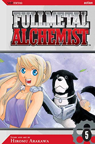 Fullmetal Alchemist Volume 5 cover with blonde girl and black dog.