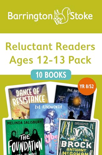 Book pack cover for reluctant readers, ages 12-13, featuring ten titles.