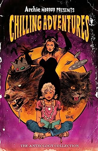 Comic book cover featuring horror imagery: werewolf, witch, and ghostly figures.