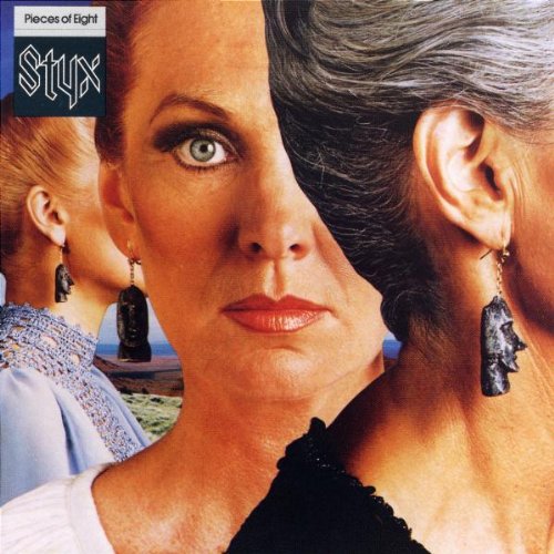 Styx “Pieces of Eight” CD cover featuring a woman’s face and ear.