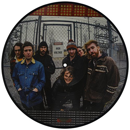 King Gizzard vinyl record featuring band photo in front of a gate.
