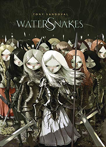 Book cover: group of pale children in armor with swords and spears.