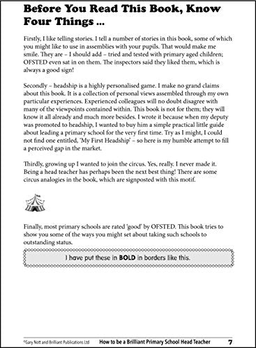How to be a Brilliant Primary School Head Teacher : A simple, practical guide to leading a primary school for the very fIrst time