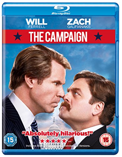 Blu-ray cover for The Campaign featuring Will Ferrell and Zach Galifianakis face to face.