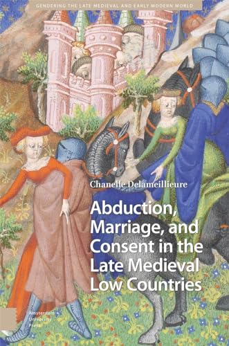 Book cover depicting a medieval abduction scene with text overlay.