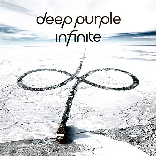 Album cover for Deep Purple’s “Infinite” with an infinity symbol in snow.