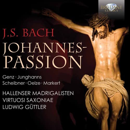 CD cover for J.S. Bach’s Johannes Passion, featuring a depiction of Christ.