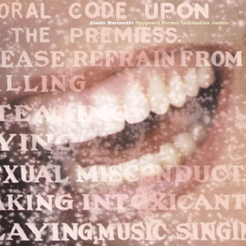 CD cover for Alanis Morissette’s “Supposed Former Infatuation Junkie” with lips imagery.