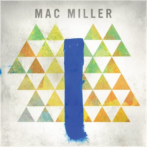Album cover for Mac Miller’s “Blue Slide Park” with colorful triangles.