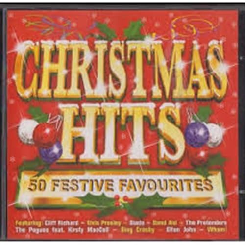 CD cover for “Christmas Hits” featuring festive decorations and artist names.