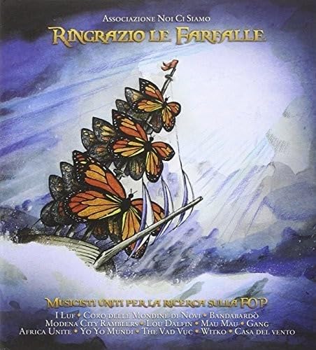 CD cover: butterflies around a ship, watercolor style, text listing musicians.
