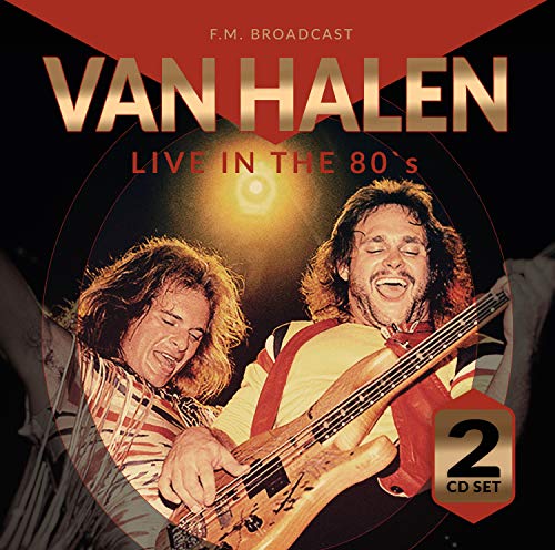 Van Halen "Live In The 80s" 2CD set cover with band members playing.
