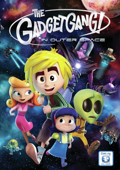 DVD cover for "The Gadget Gang In Outer Space" featuring cartoon characters.