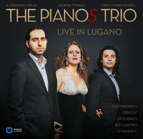 CD cover featuring three musicians, Alessandro Stella, Giorgia Tomassi, and Carlo Maria Griguoli.