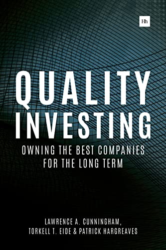 Book cover with dark abstract grid background and white text titled Quality Investing.