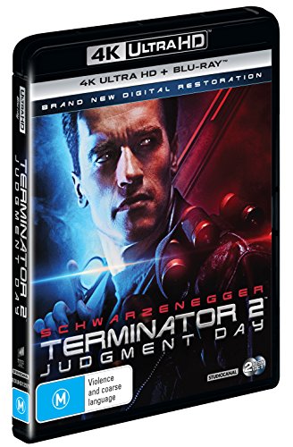 Terminator 2: Judgment Day Blu-ray cover featuring Arnold Schwarzenegger.