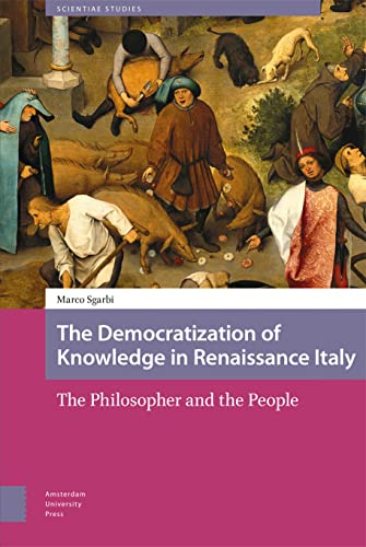 Book cover with Renaissance painting of people and animals, titled “The Democratization of Knowledge.”