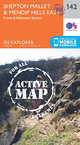 OS Explorer Map Active (142) Shepton Mallet and Mendip Hills East