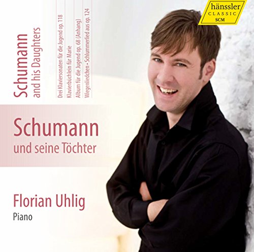 CD cover featuring pianist Florian Uhlig and red text with "Schumann".