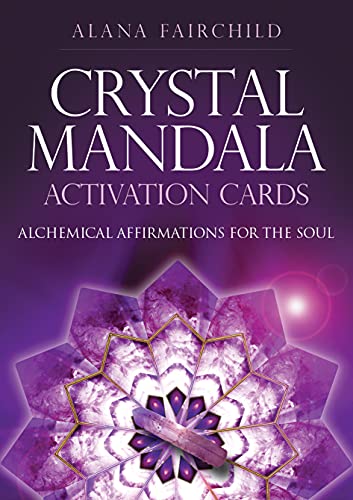 Card deck cover with purple crystal mandala and title "Crystal Mandala.