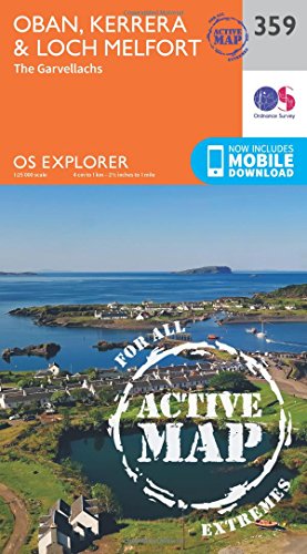Ordnance Survey Explorer map cover showing coastal landscape of Oban, Scotland.