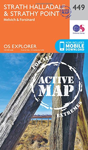 OS Explorer Map Active (449) Strath Halladale and Strathy Point (OS Explorer Active Map)